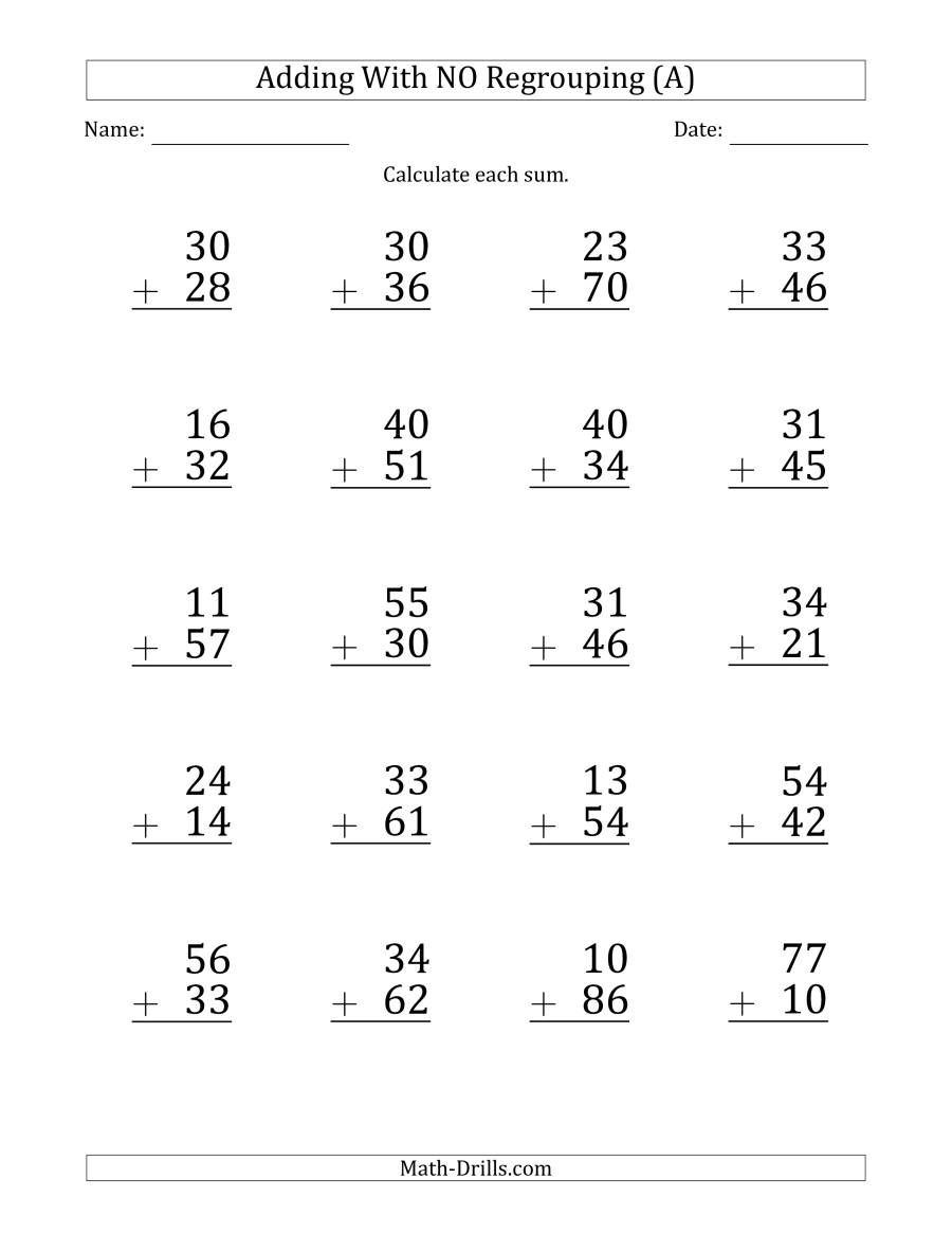 35 Two Digit Addition Worksheets Free