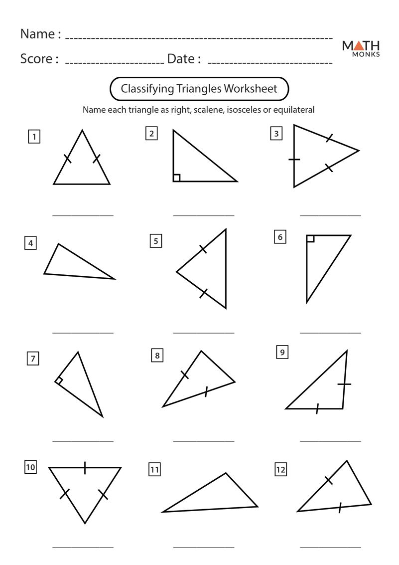 35 Types Of Triangles Worksheet Free