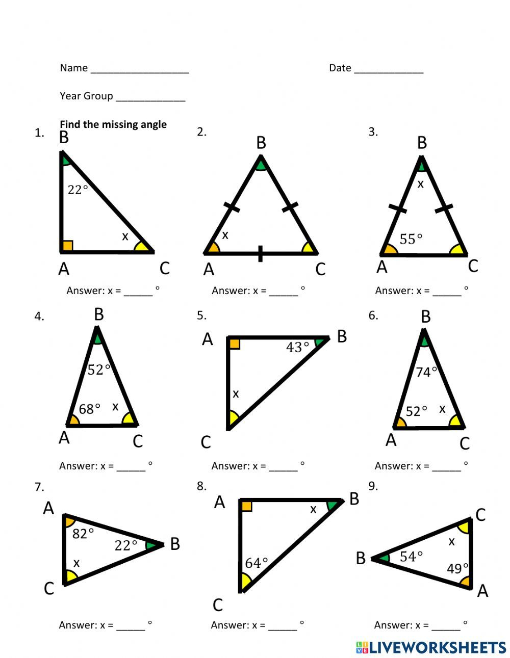 35 Types Of Triangles Worksheet Pdf