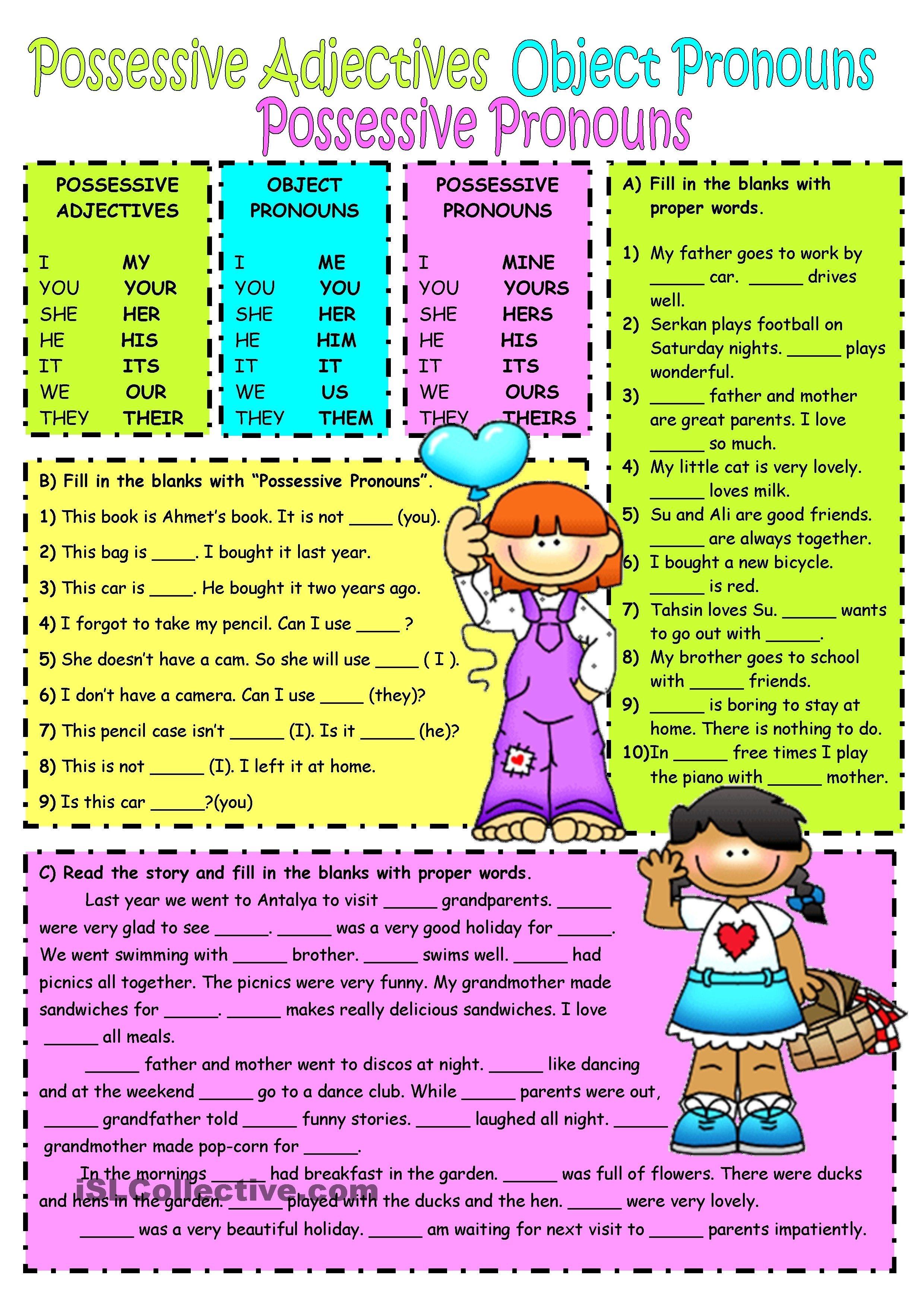 35 Using Possessive Pronouns Worksheet Download