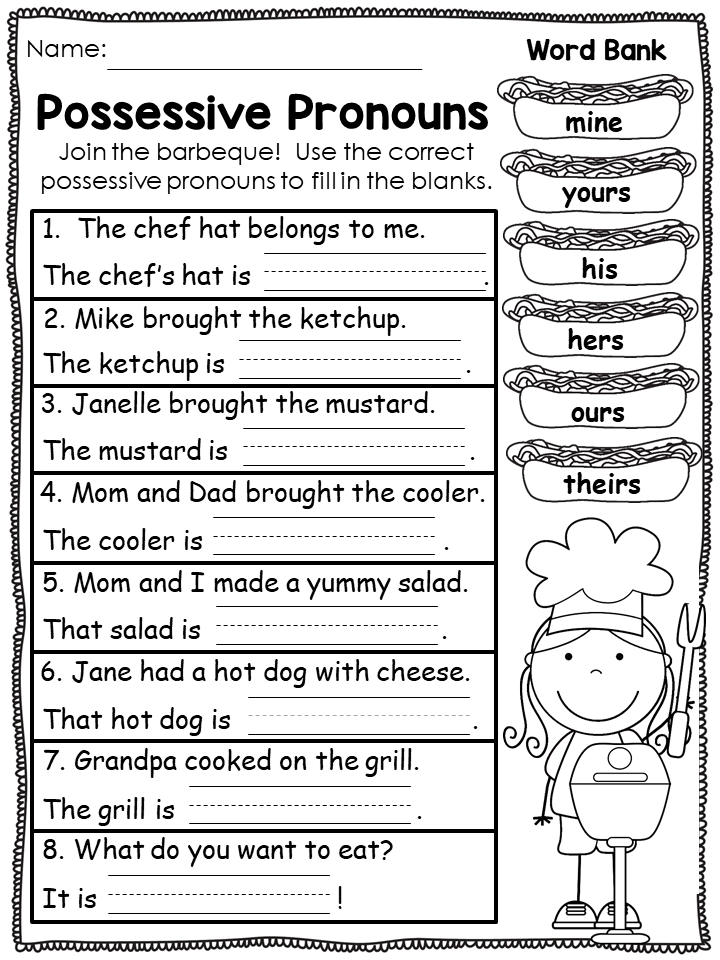 35 Using Possessive Pronouns Worksheet Free