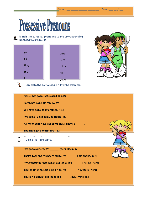 35 Using Possessive Pronouns Worksheet Pdf