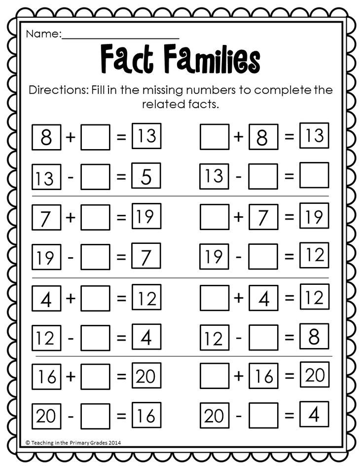 30 1St Grade Math Facts Worksheets