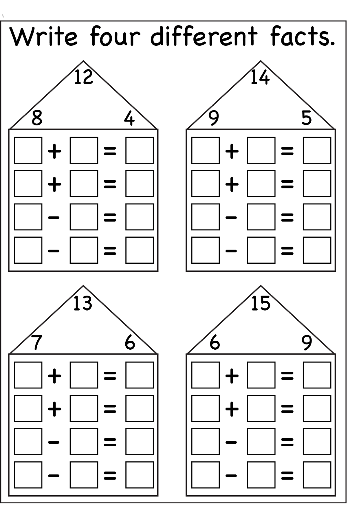 30 1St Grade Math Facts Worksheets