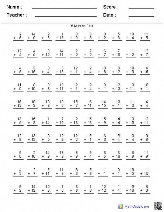 30 1St Grade Math Facts Worksheets