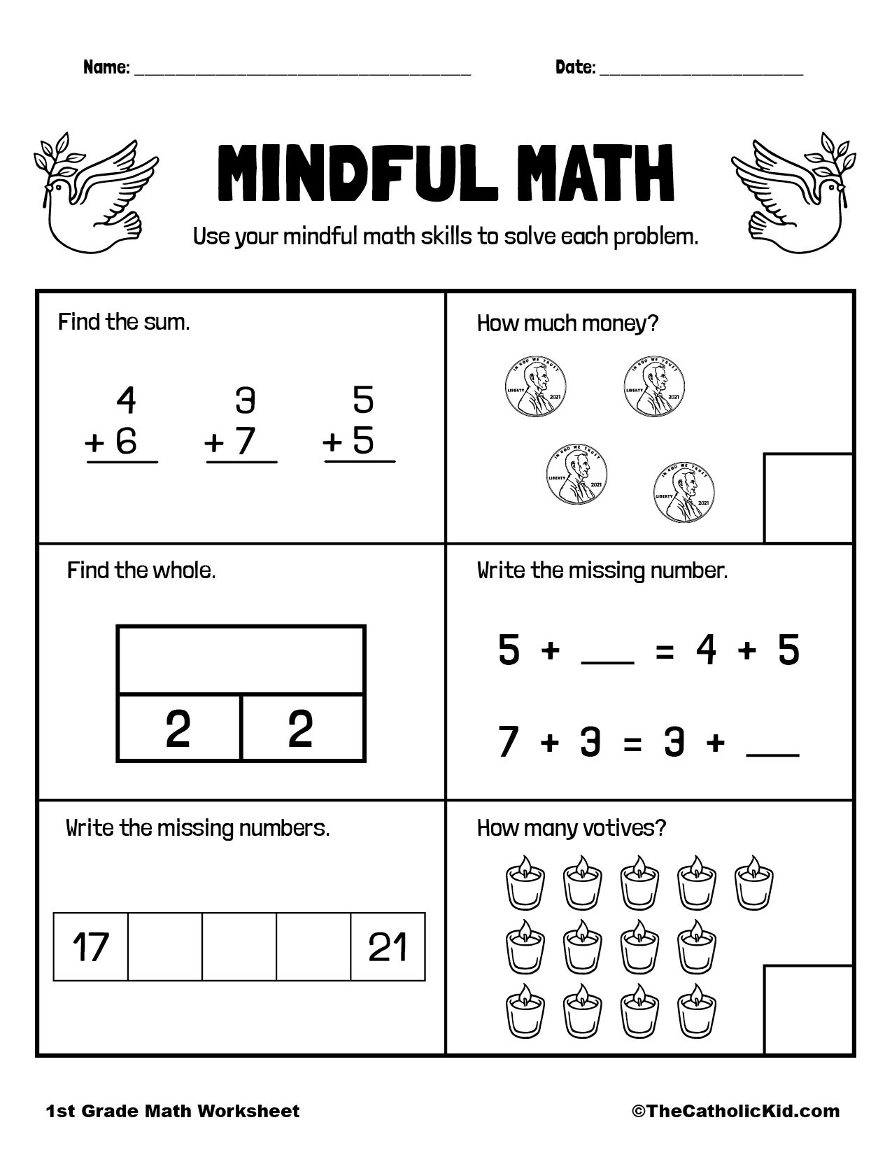 30 1St Grade Math Facts Worksheets