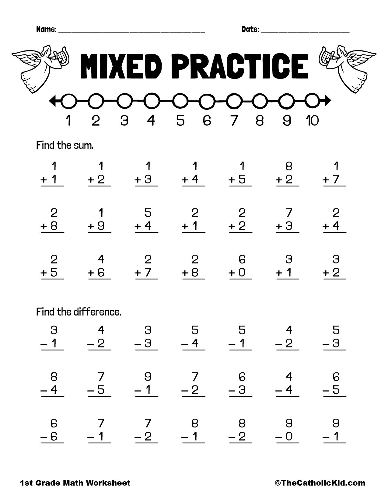 30 1St Grade Math Worksheets 3 By 3