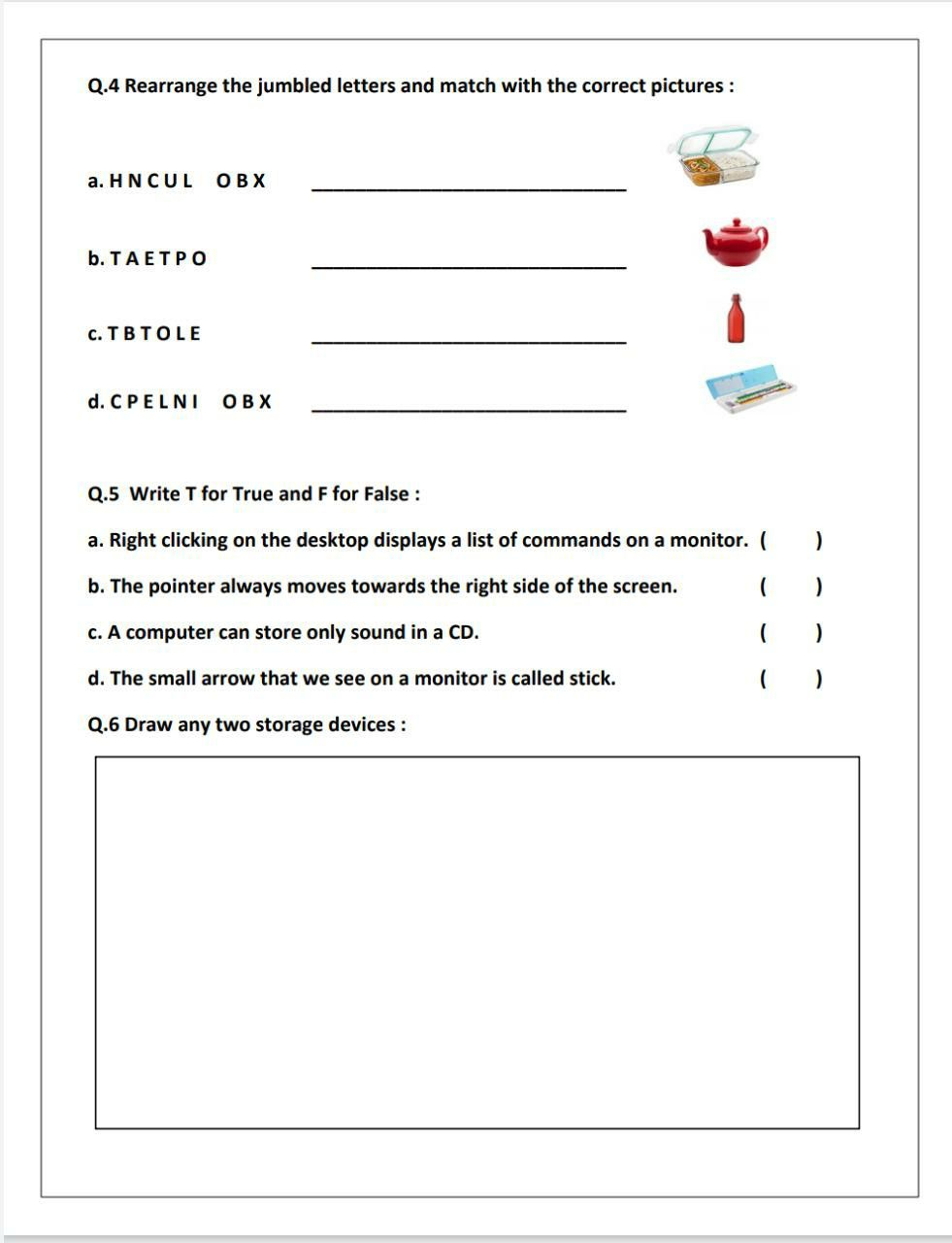 30 1St Grade Worksheets Computer