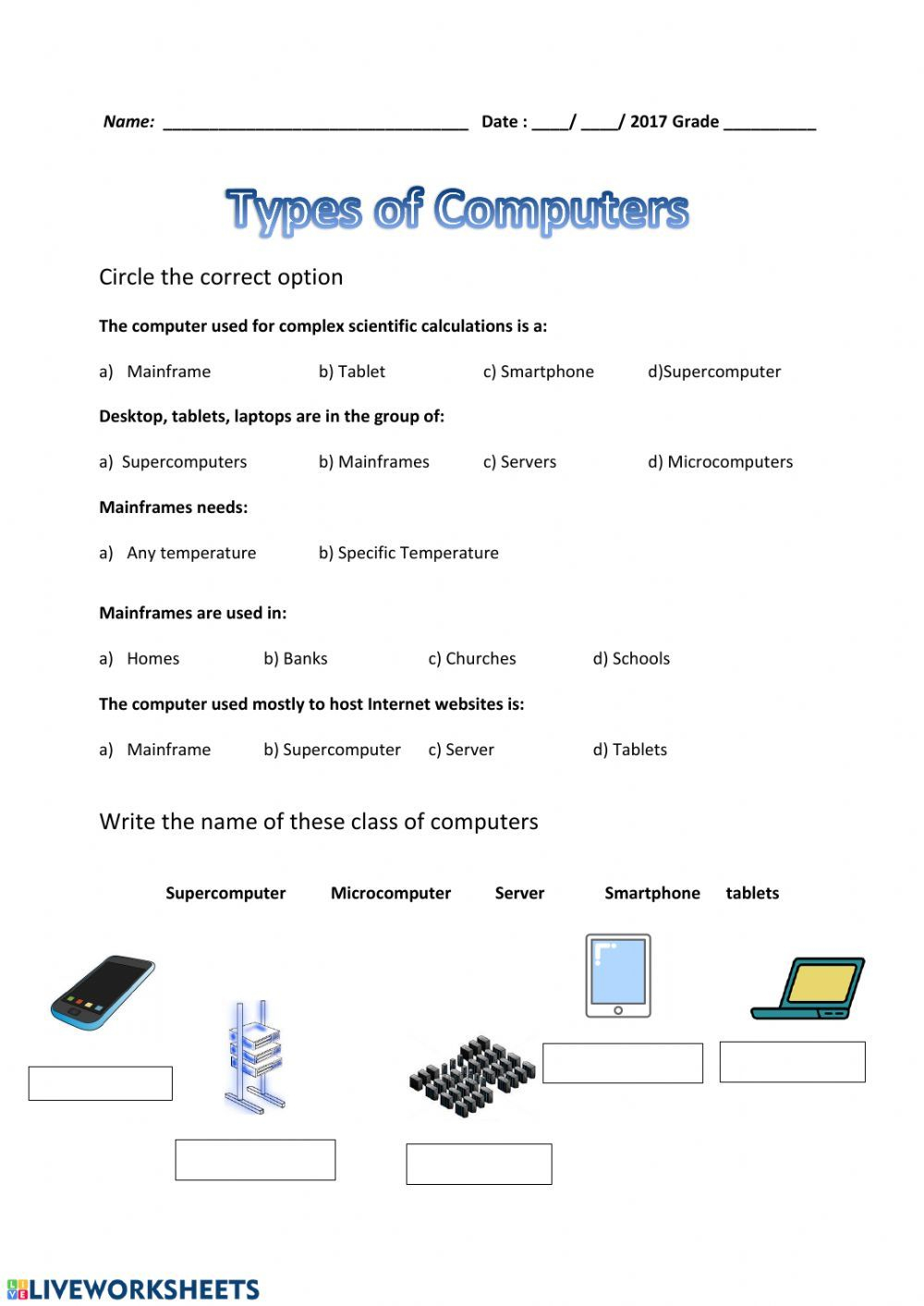 30 1St Grade Worksheets Computer