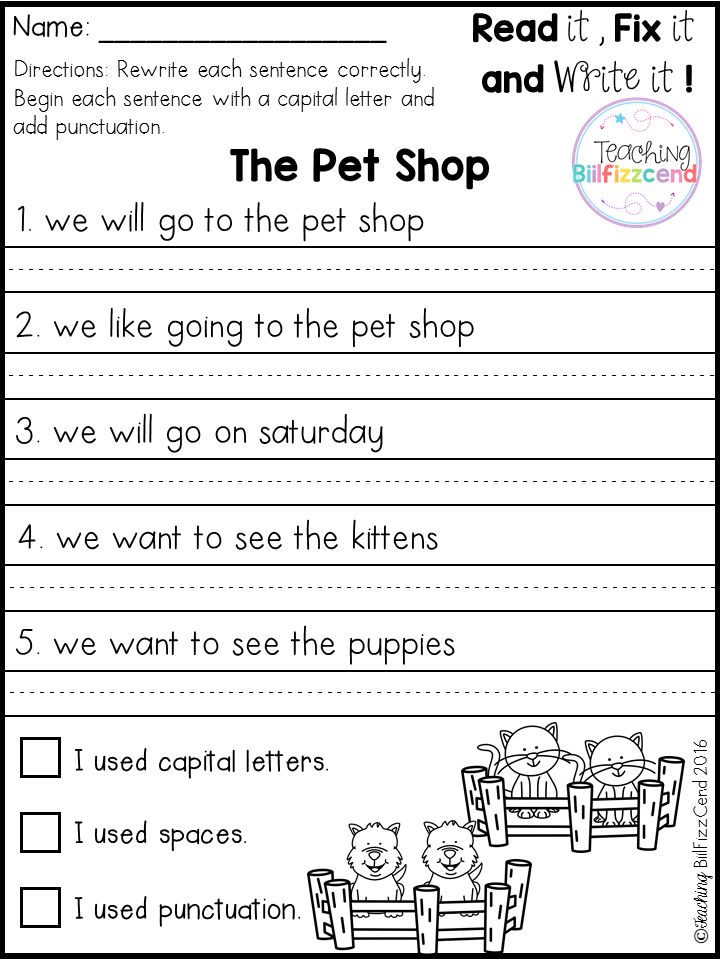30 1St Grade Worksheets Free Printables Writing