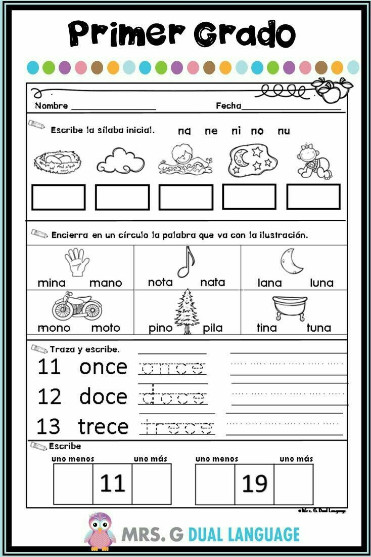 30 1St Grade Worksheets In Spanish