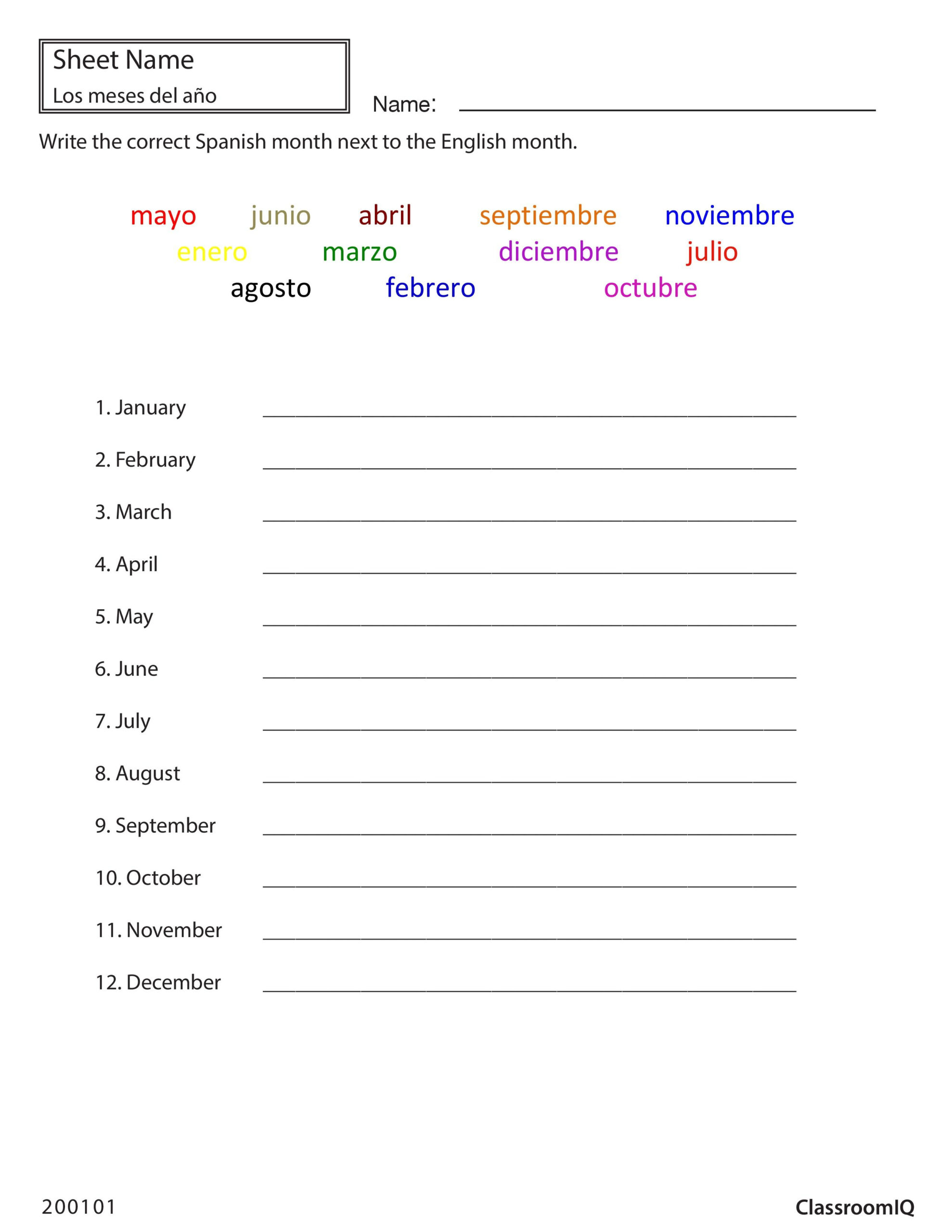 30 1St Grade Worksheets In Spanish