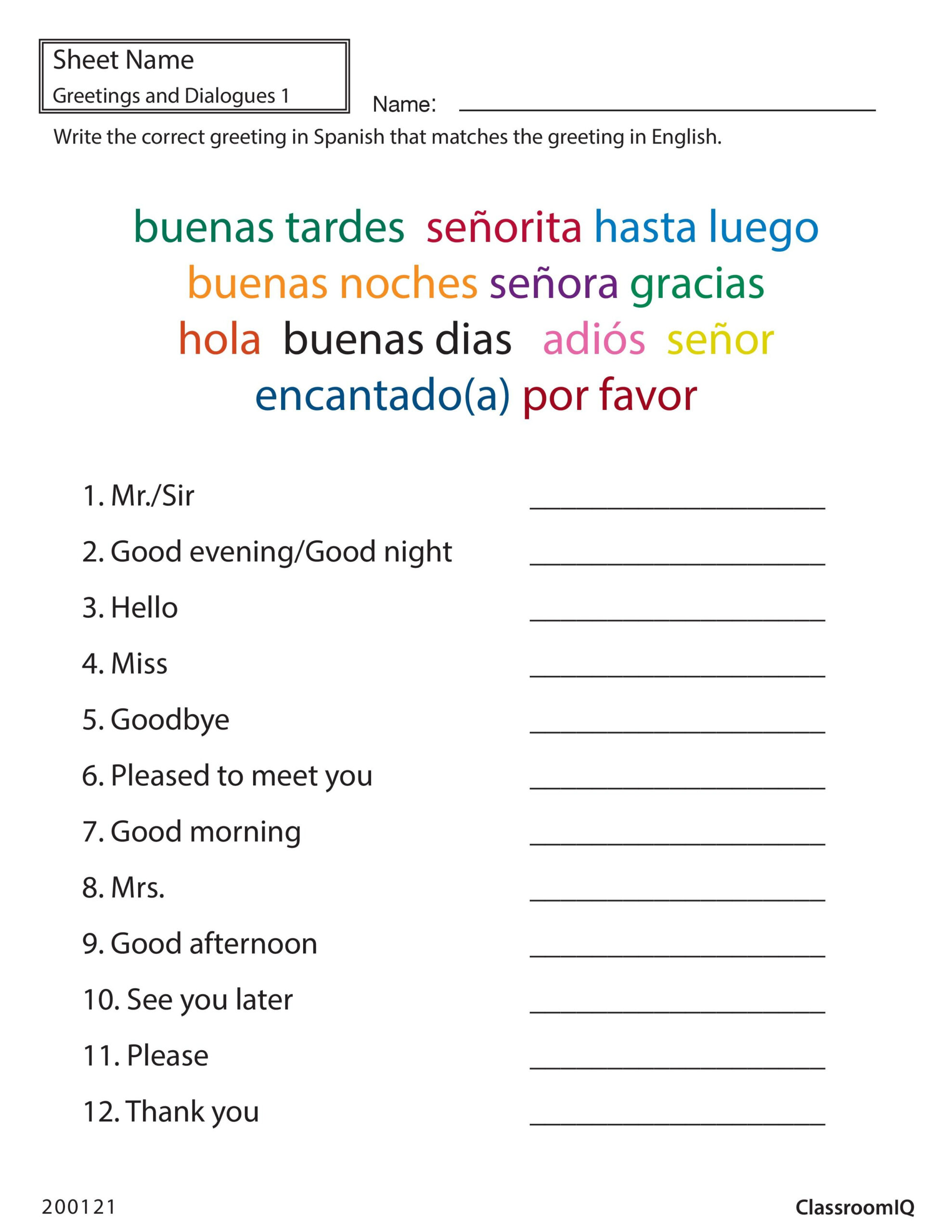 30 1St Grade Worksheets In Spanish
