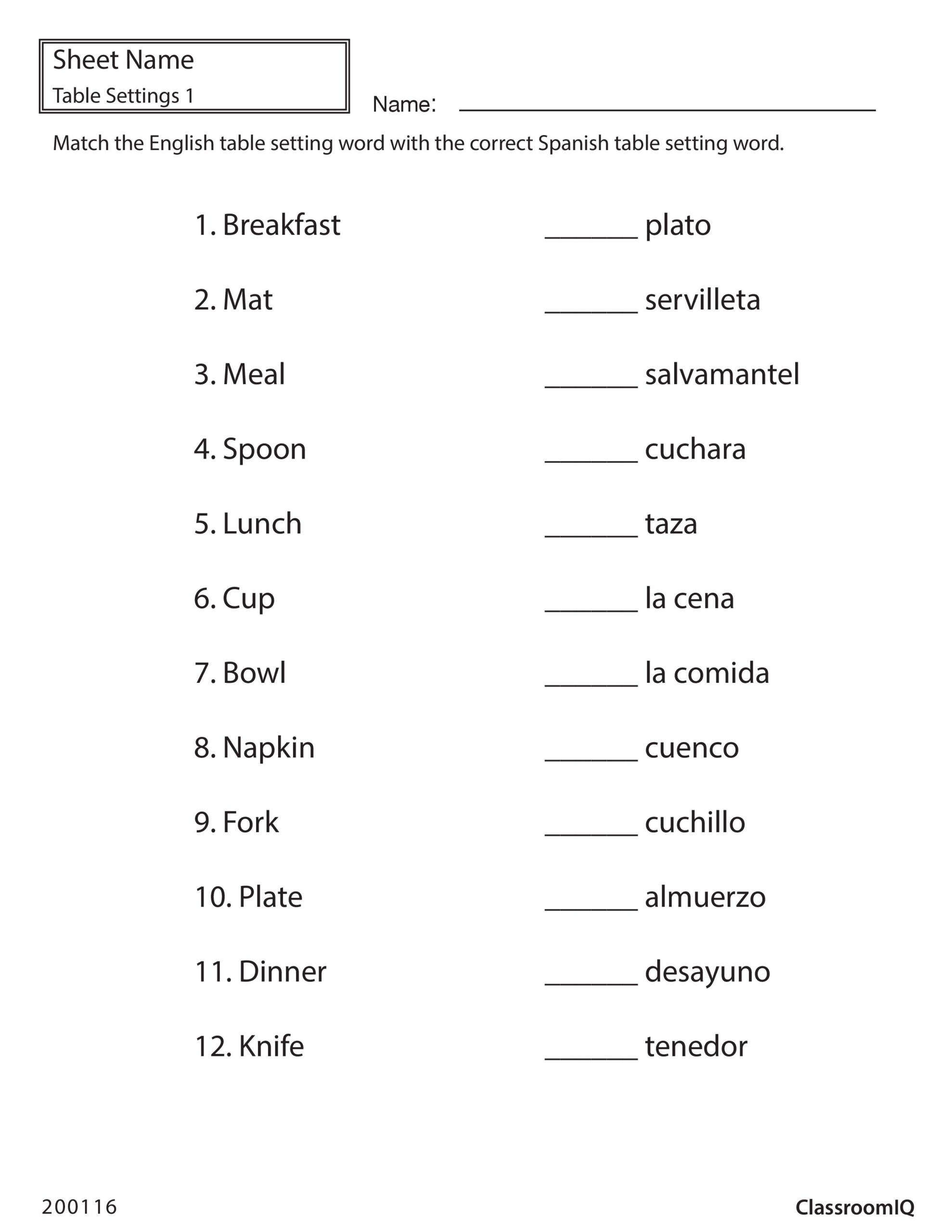 30 1St Grade Worksheets In Spanish