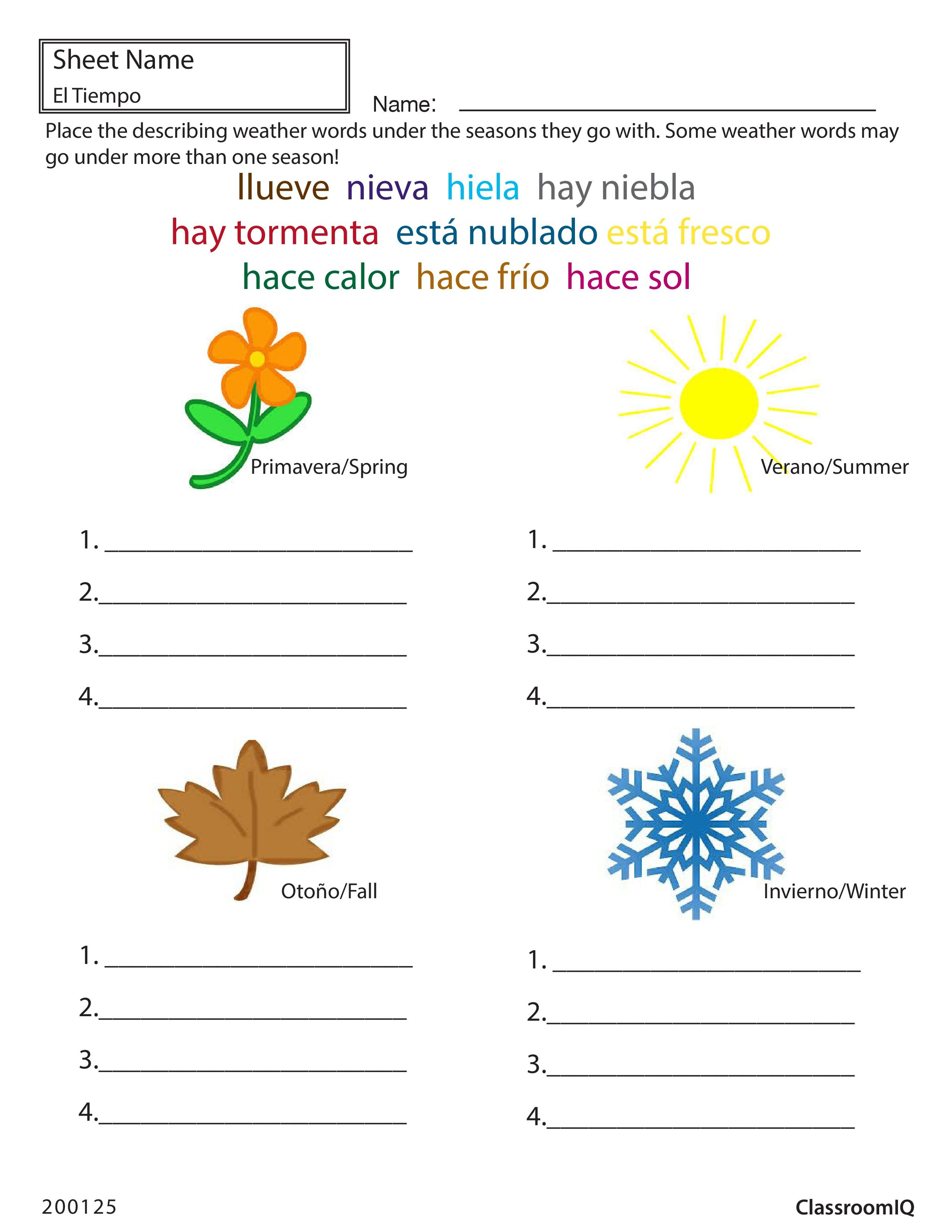 30 1St Grade Worksheets In Spanish