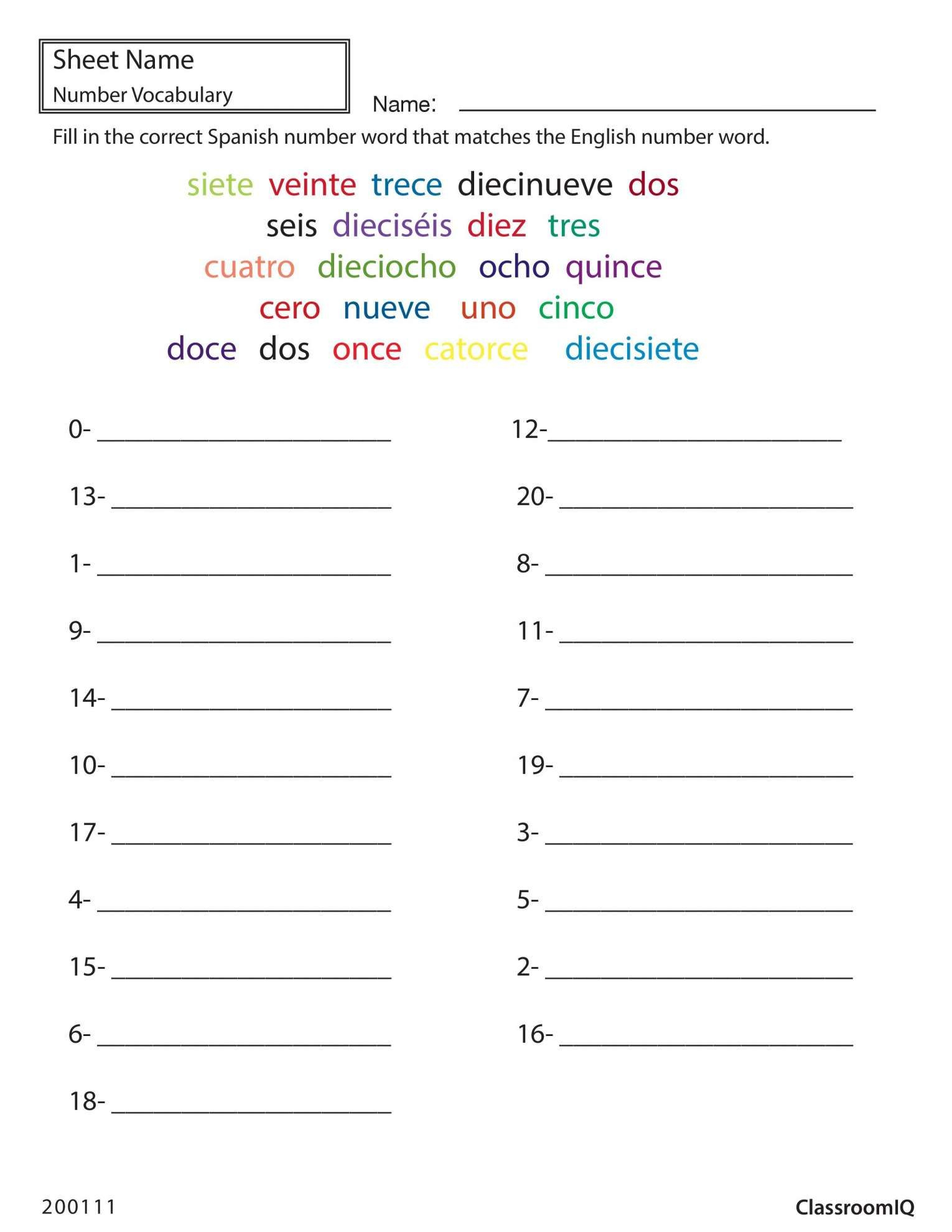 30 1St Grade Worksheets In Spanish