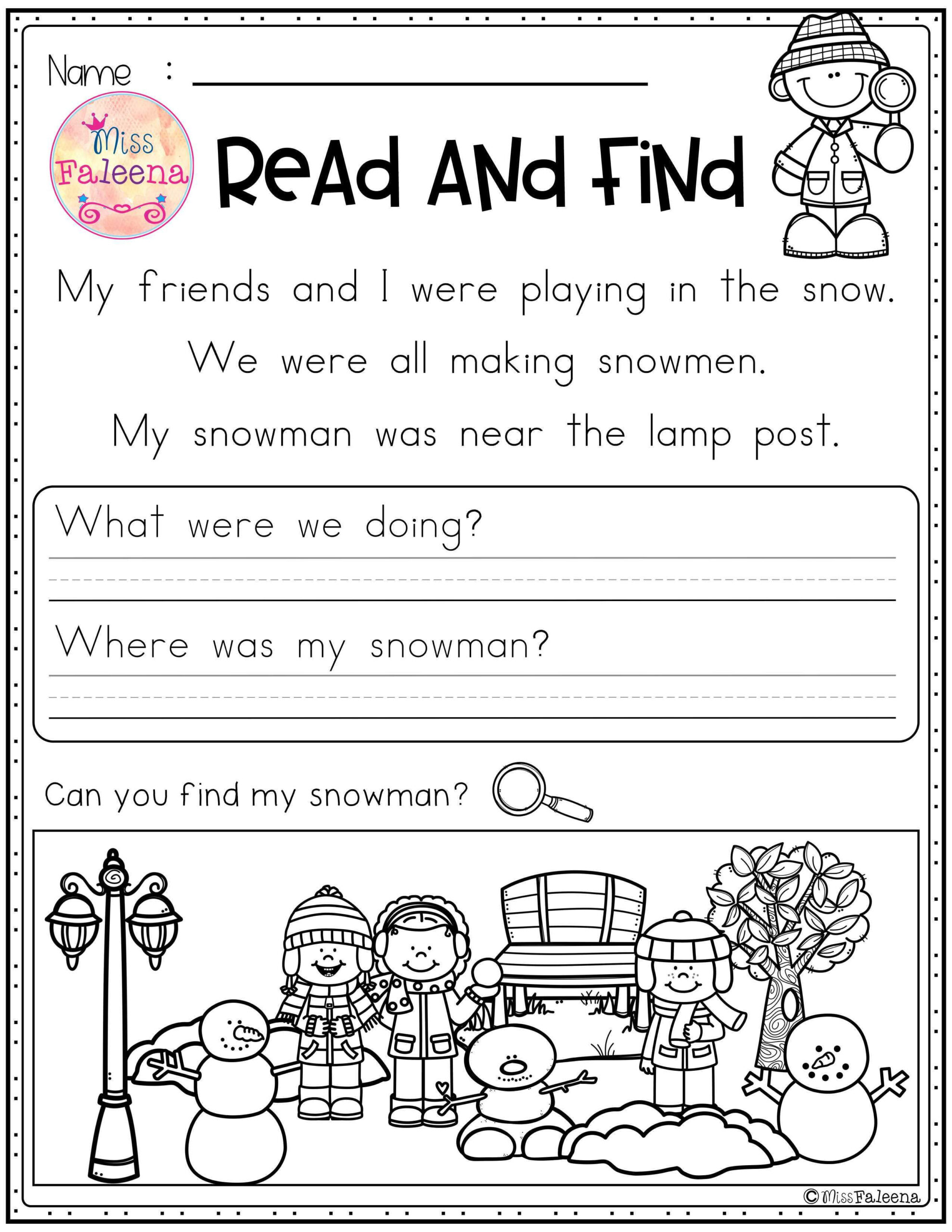 30 1St Grade Worksheets Winter