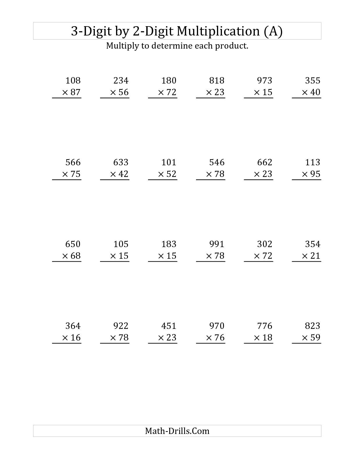 30 2 Digit Multiplication Worksheets For Grade 1