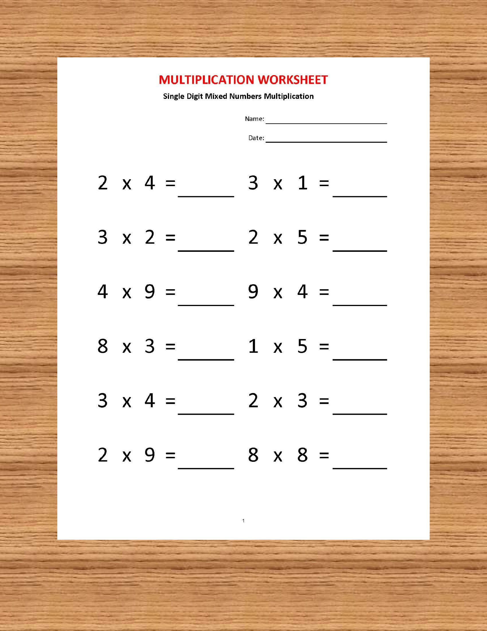 30 2 Digit Multiplication Worksheets For Grade 1