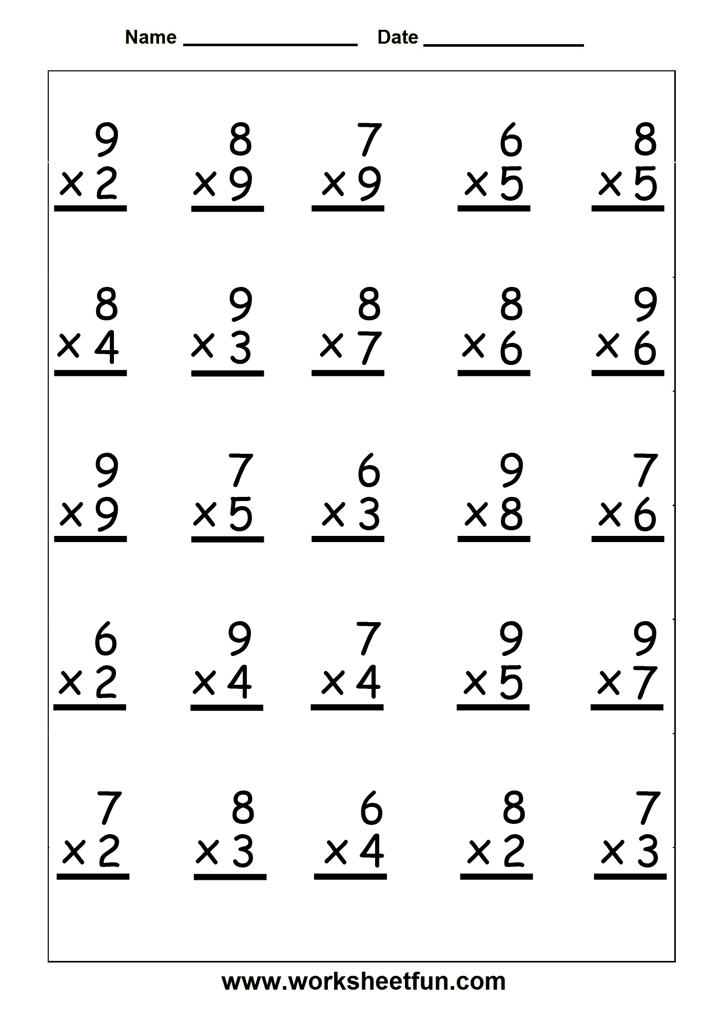 30 2 Digit Multiplication Worksheets For Grade 1