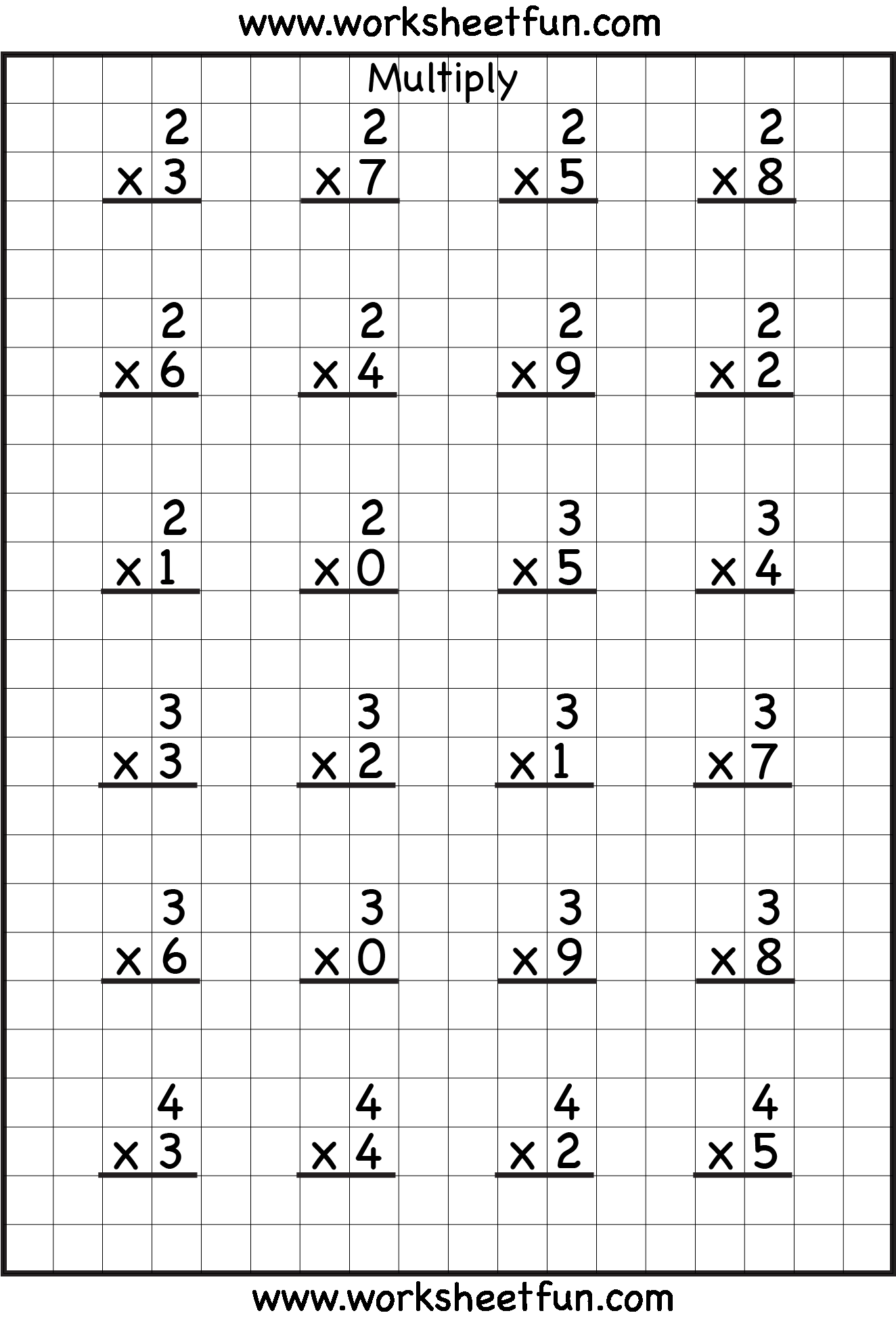 30 2 Digit Multiplication Worksheets For Grade 1
