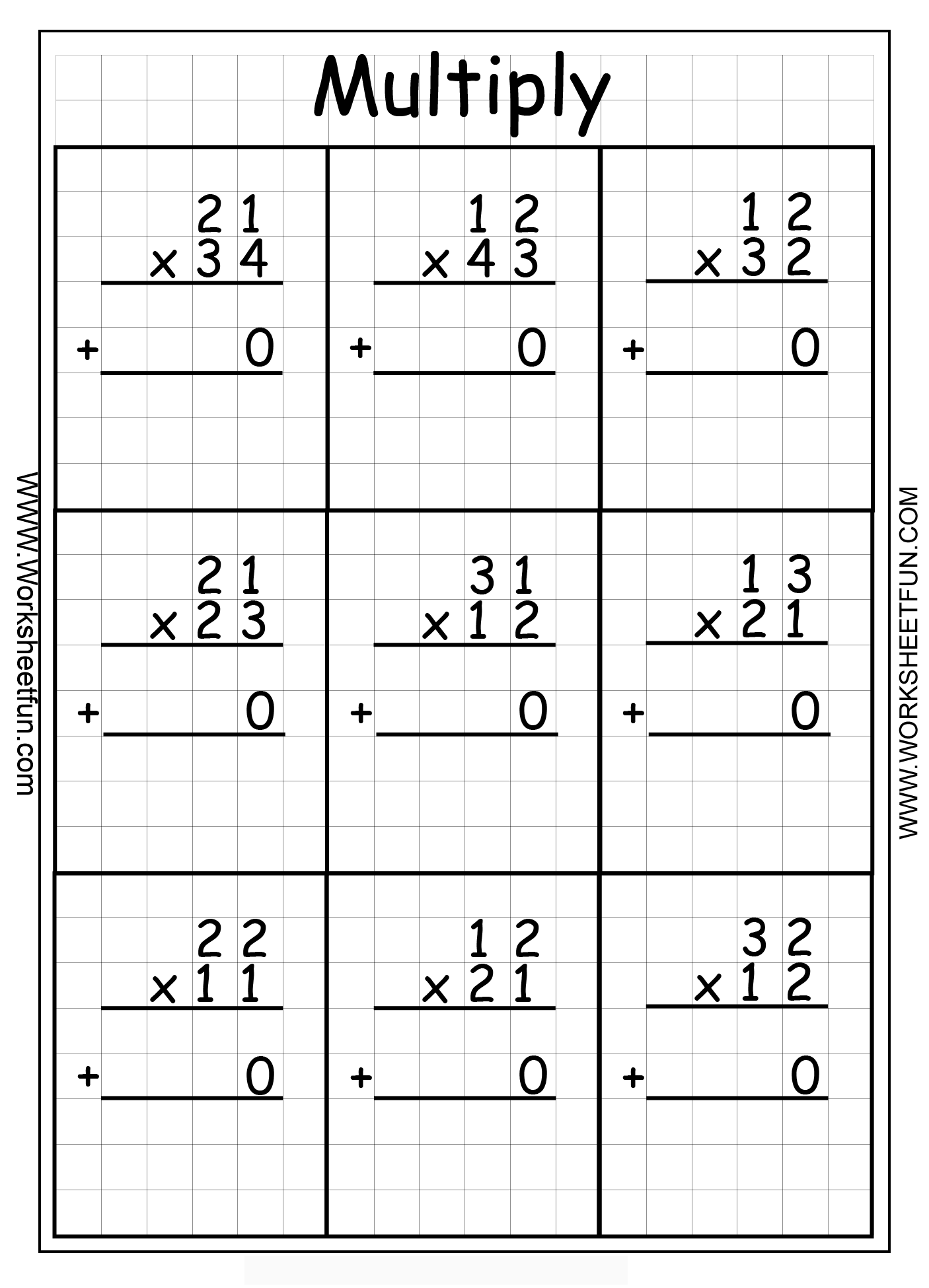 30 2 Digit Multiplication Worksheets For Grade 1