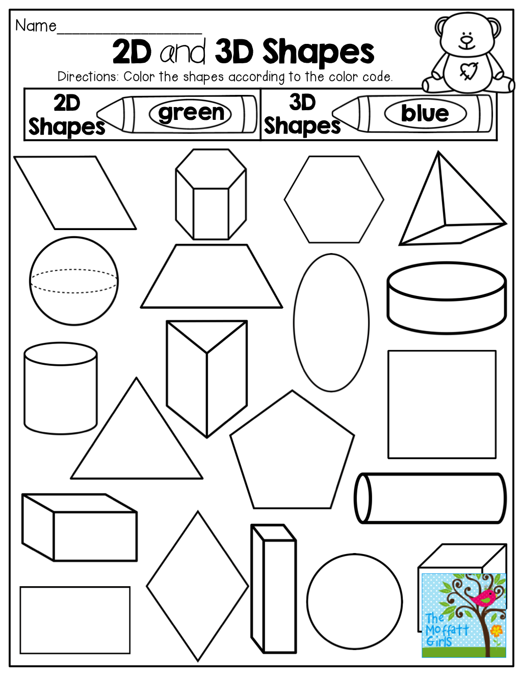 30 2D Shapes Worksheets 1St Grade