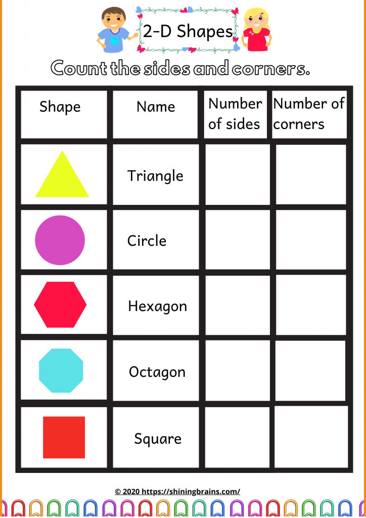 30 2D Shapes Worksheets 1St Grade