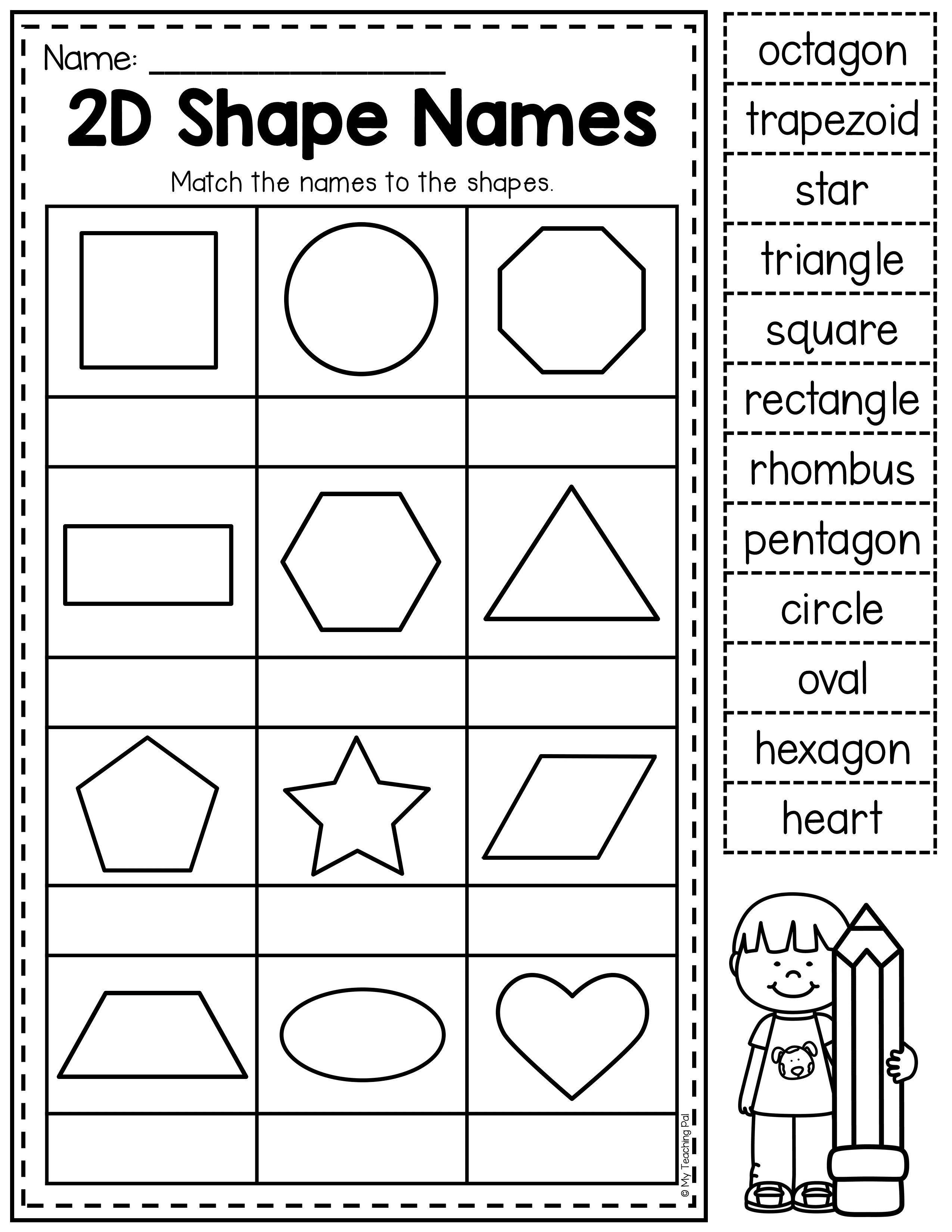 30 2D Shapes Worksheets 1St Grade