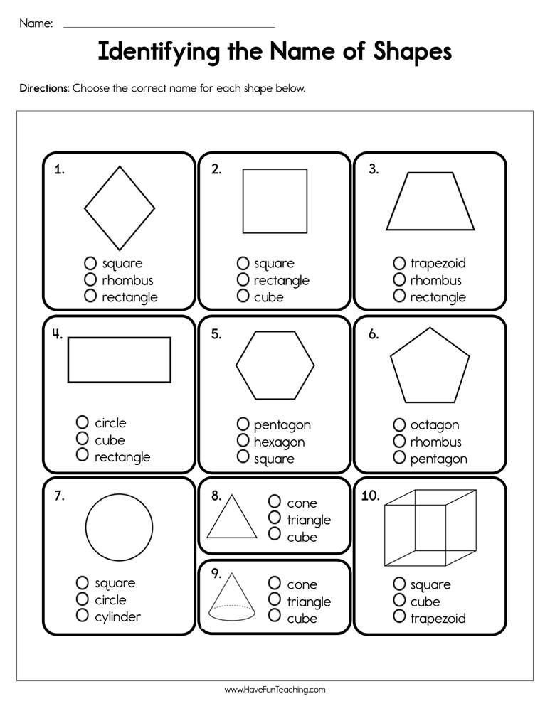 30 2D Shapes Worksheets 1St Grade