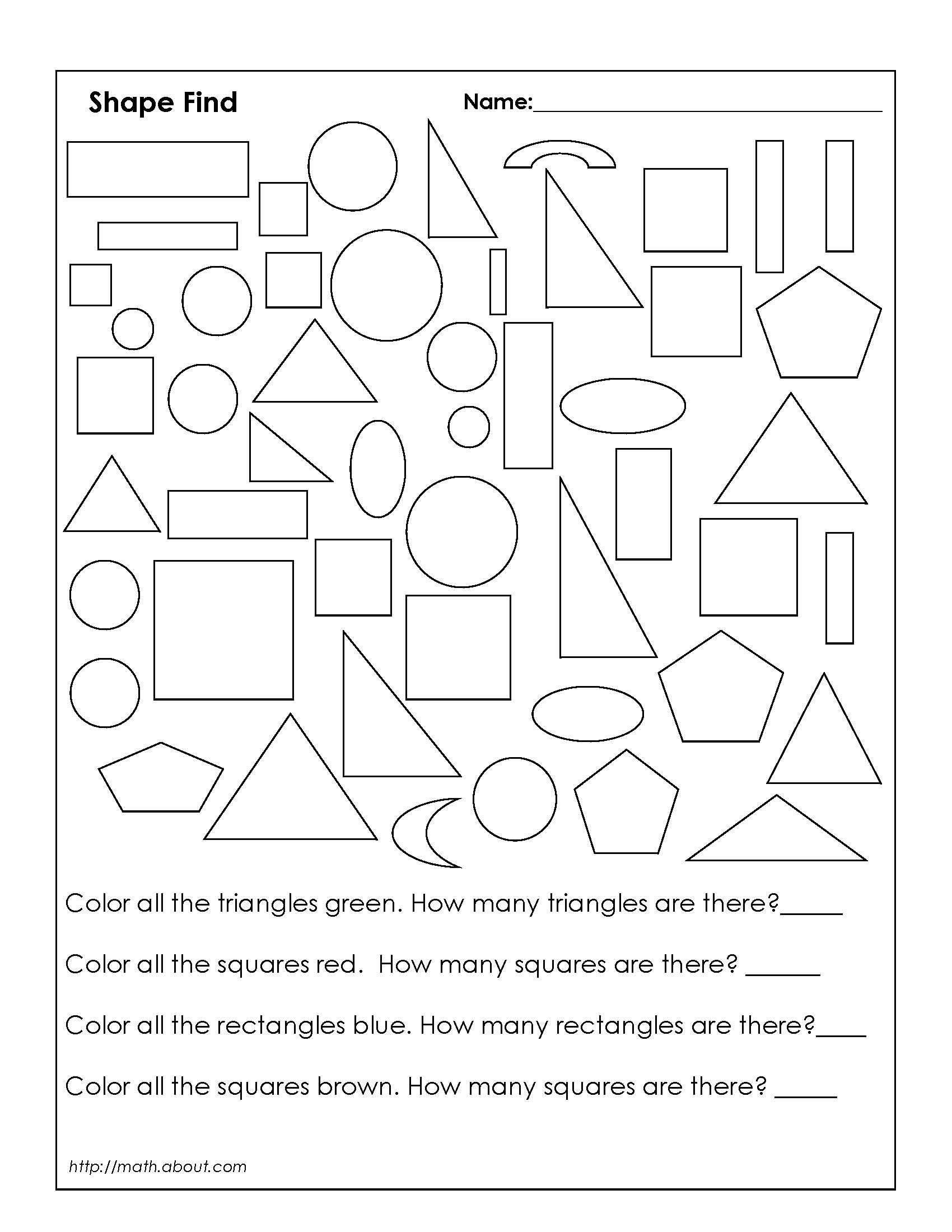 30 2D Shapes Worksheets 1St Grade
