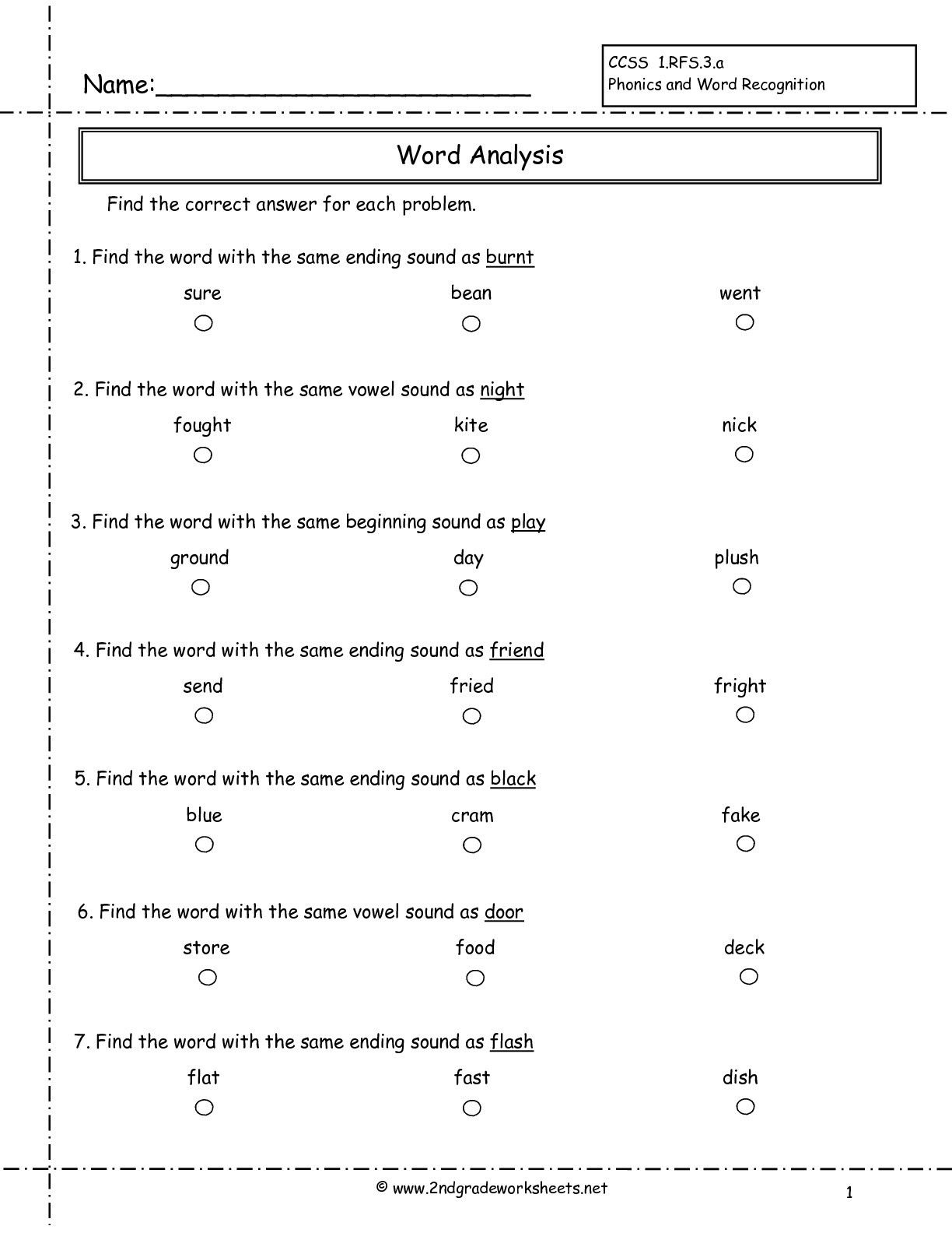 30 2Nd Grade Worksheets Phonics