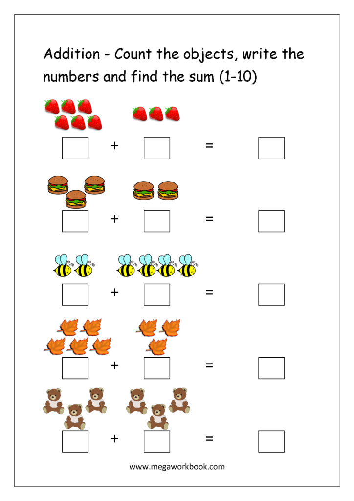 30 Additions For Kids Math Worksheets