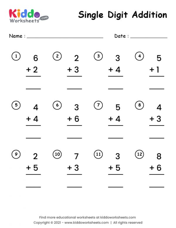 30 Additions For Kids Math Worksheets