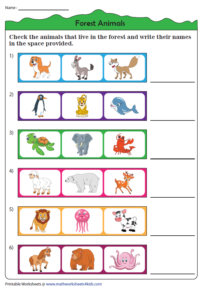 30 Animals And Their Habitats Worksheets Kindergarten