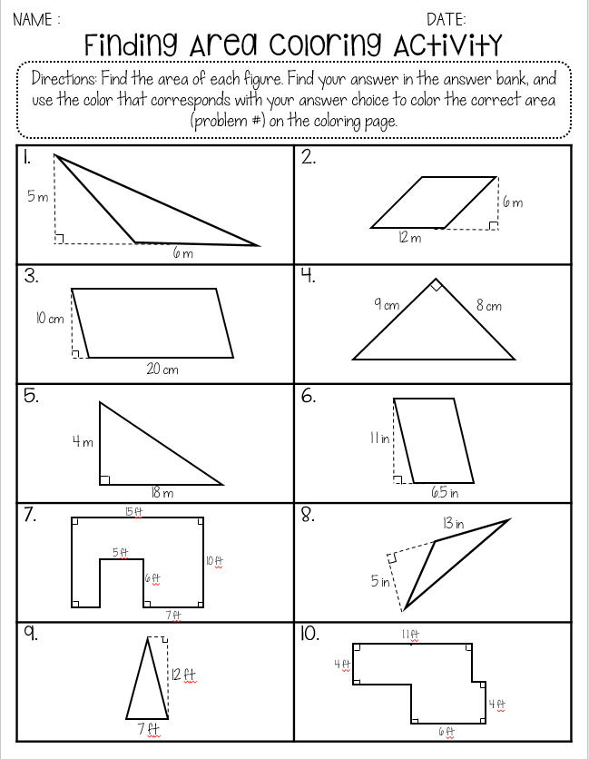 30 Area And Perimeter Worksheets Triangle