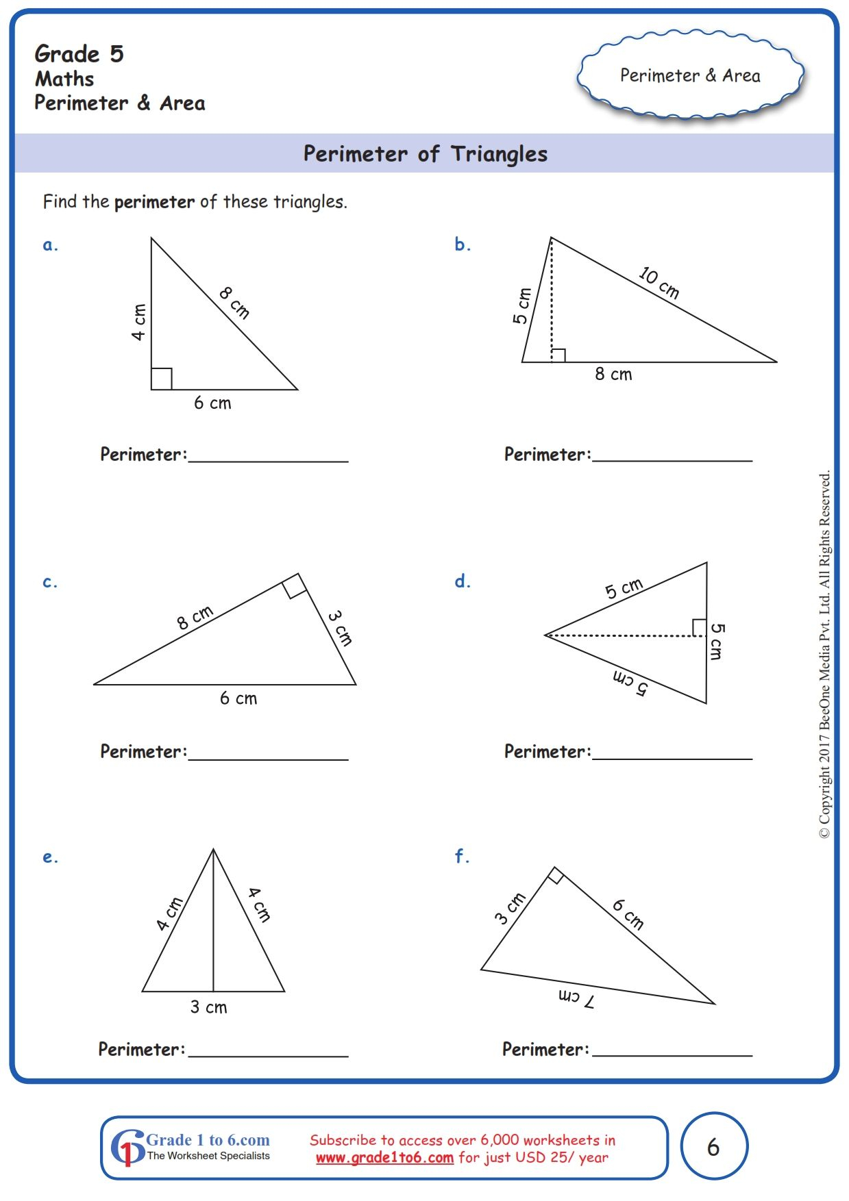 30 Area And Perimeter Worksheets Triangle