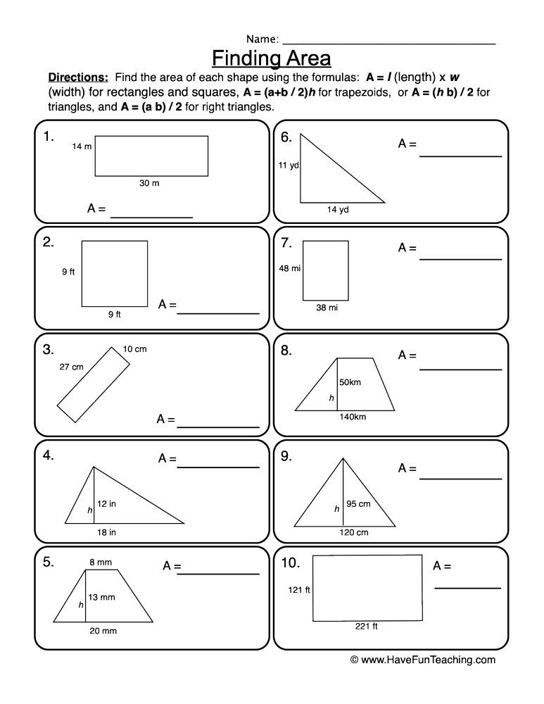 30 Area And Perimeter Worksheets Triangle