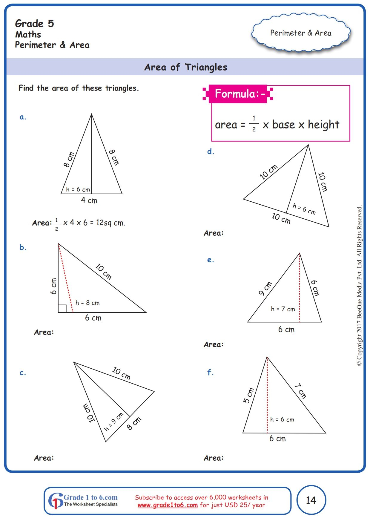30 Area And Perimeter Worksheets Triangle