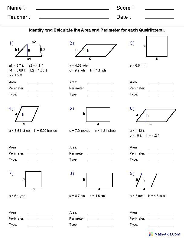 30 Area And Perimeter Worksheets Triangle