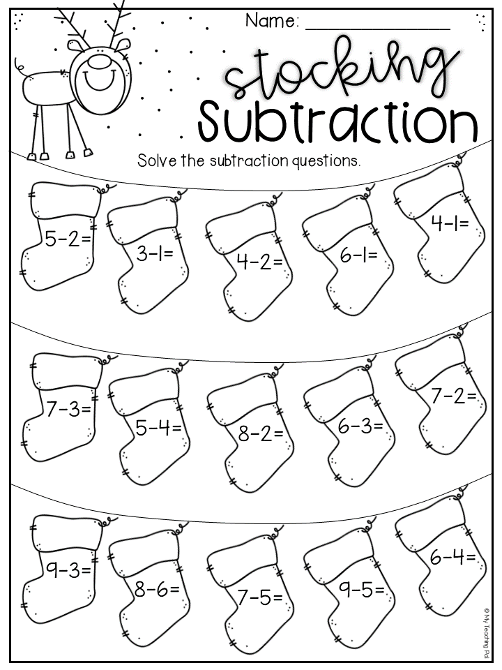 30 Christmas Subtraction Worksheets Kindergarten 30 Christmas Subtraction Worksheets Kindergarten