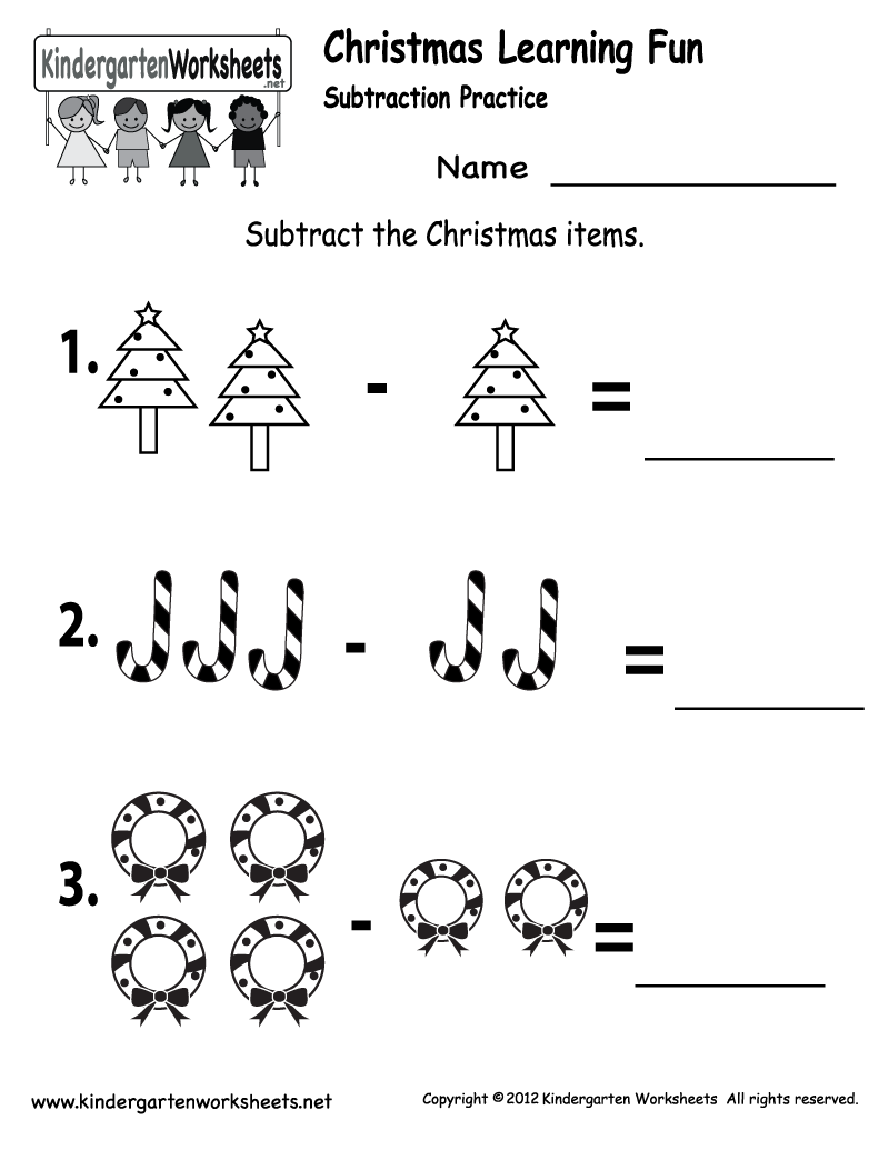 30 Christmas Subtraction Worksheets Kindergarten