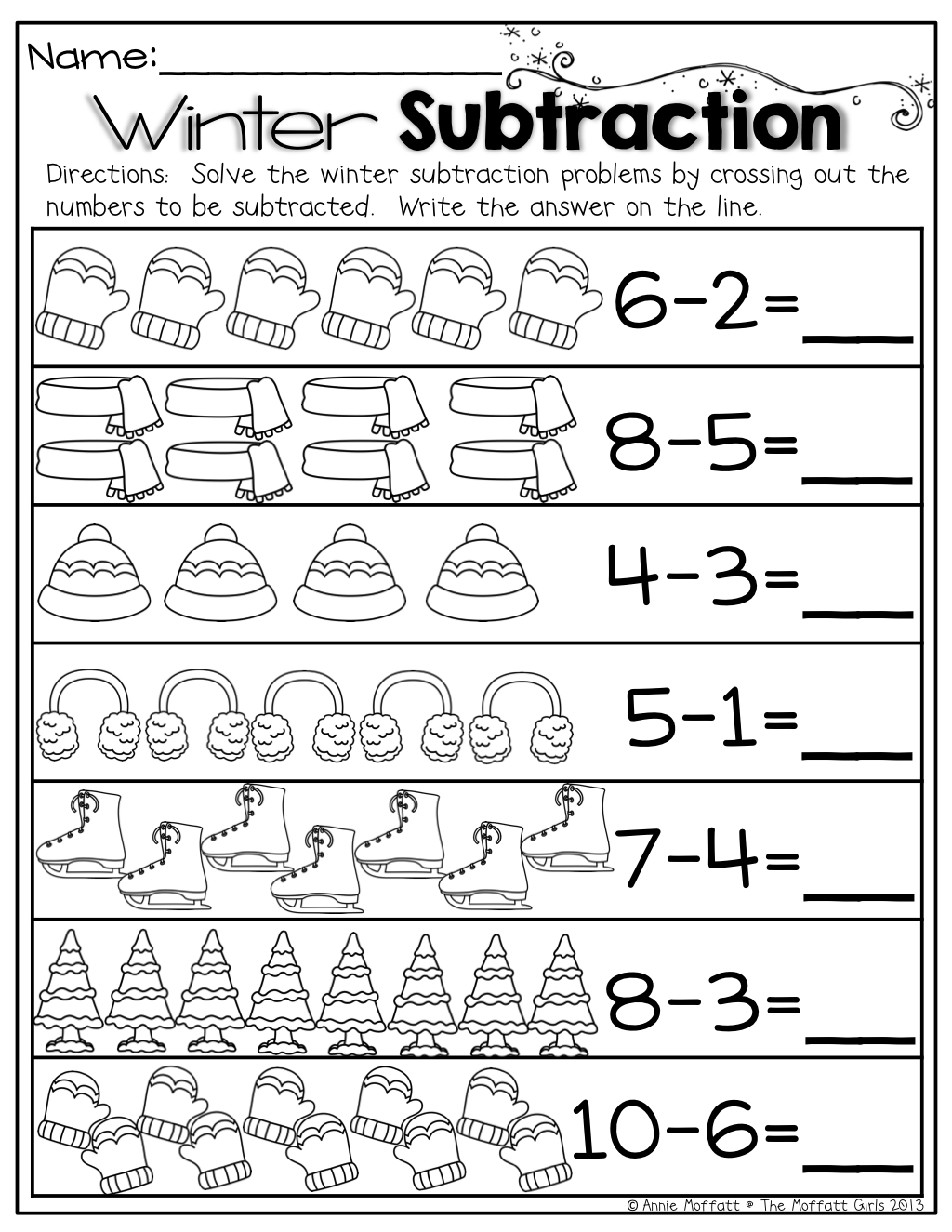 30 Christmas Subtraction Worksheets Kindergarten