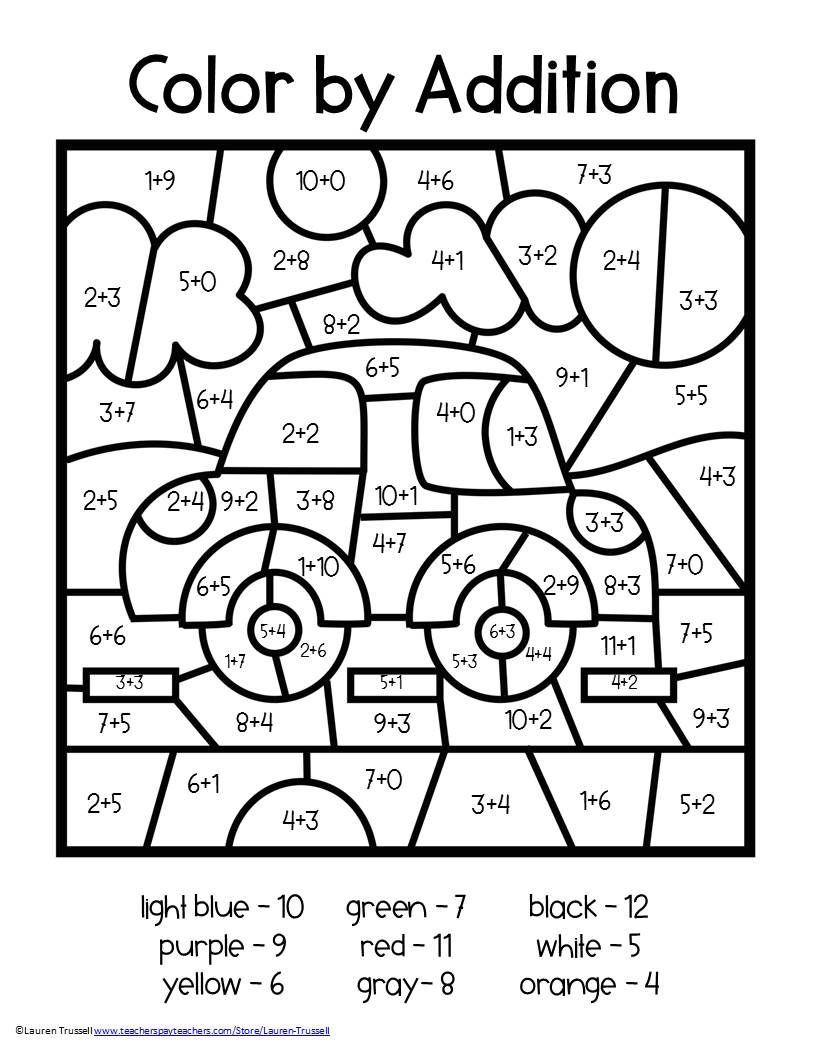 30 Coloring Math Worksheets 2Nd Grade