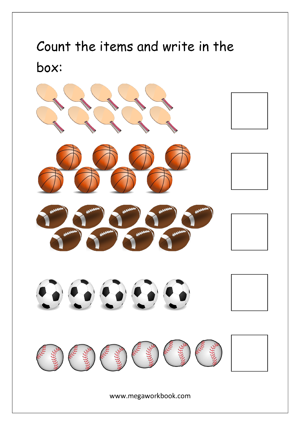 30 Counting Worksheets For Kindergarten 1-20 Number