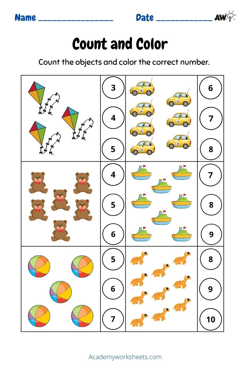 30 Counting Worksheets For Kindergarten 1-20 Number