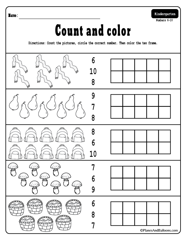 30 Counting Worksheets For Kindergarten 1-20 Number