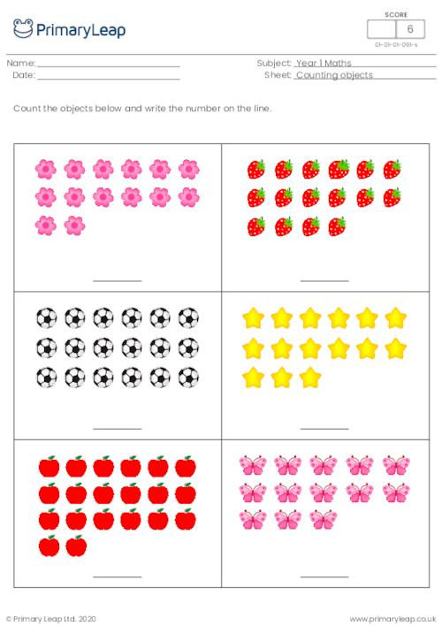 30 Counting Worksheets For Kindergarten 1-20 Number