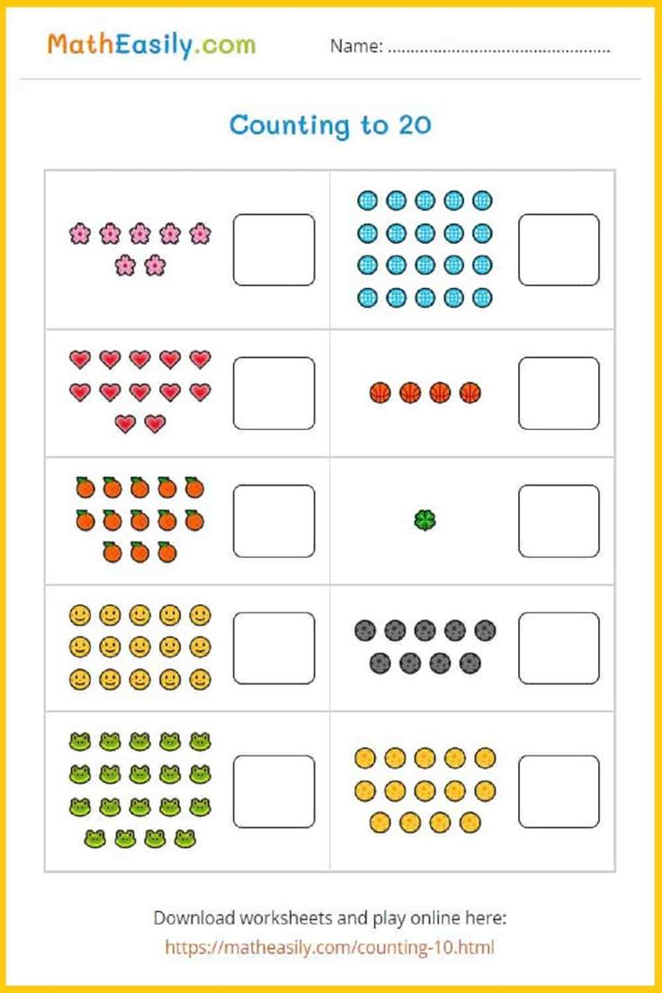 30 Counting Worksheets For Kindergarten 1-20 Number