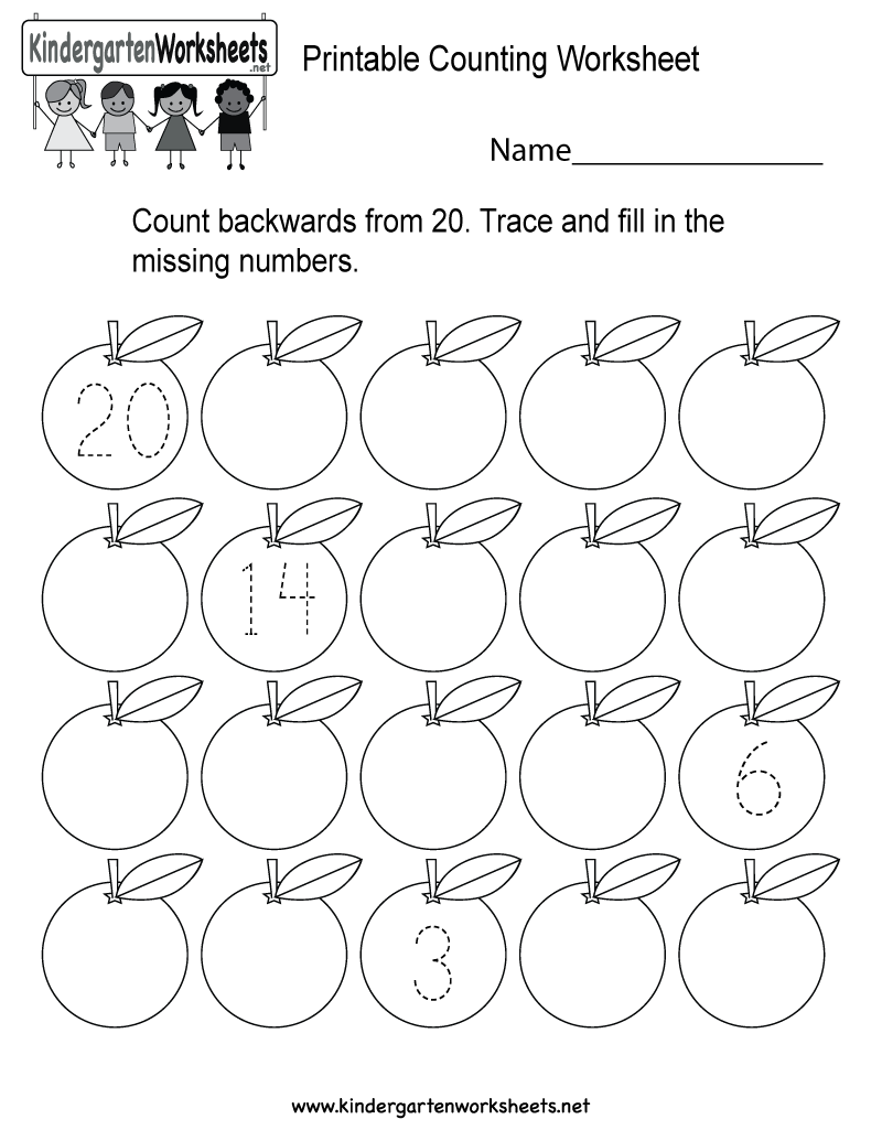 30 Counting Worksheets For Kindergarten 1-20 Number